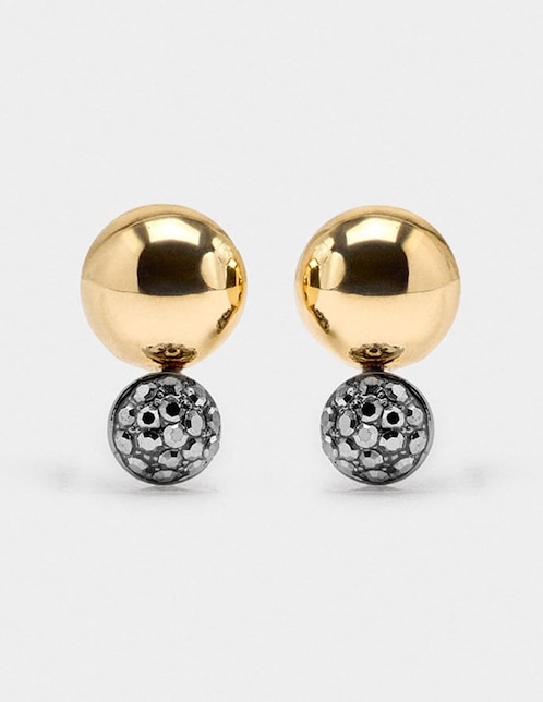 Aretes cortos redondos con acabado pavé 1