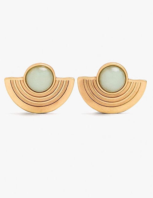 Aretes cortos de abanico Parfois Earthy con acabado esmaltado