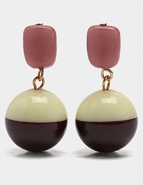 Aretes largos Wine & Dine con acabado esmaltado 1