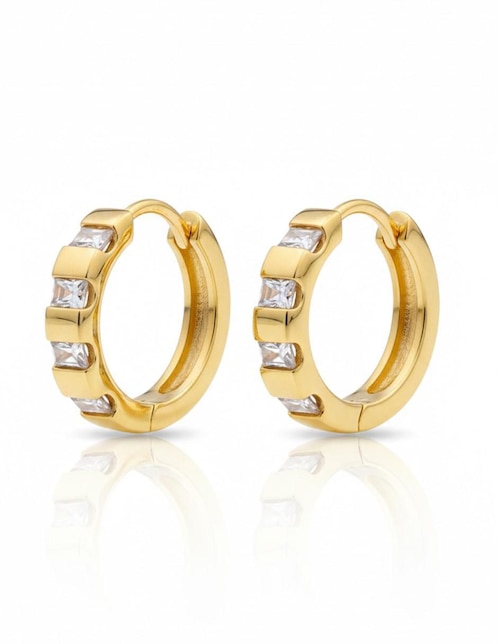 Huggies CM-Top de oro laminado 14 K con acabado brillante zirconia