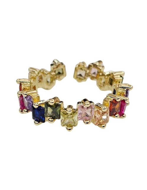 Anillo Maria Rayuela 18 k de oro zirconia baño de oro