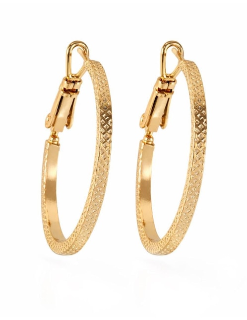 Arracadas Cm-Top de oro laminado 14 k con acabado chapa de oro