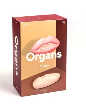 Joyero de cerámica Doiy diseño de labios de mujer color rosa