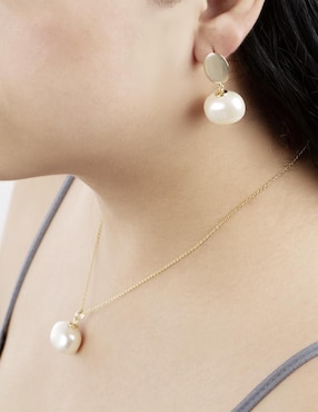 Aretes y collar ovalados Unlimited By Ob 18 k