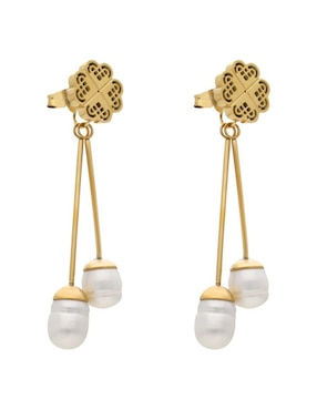 Aretes de trébol Nuvi Trebol con acabado brillante