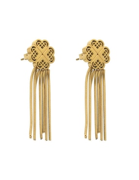 Aretes de trébol Nuvi Trebol Dorado con acabado brillante