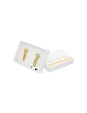 Aretes de trébol Nuvi Trebol Dorado con acabado brillante