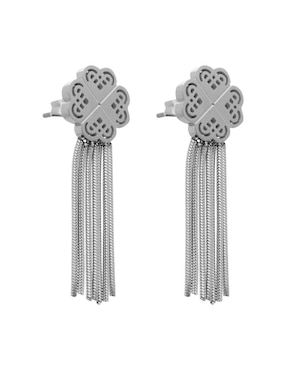 Aretes de trébol Nuvi Trebol Largo con acabado brillante