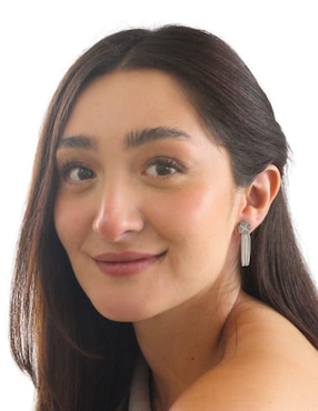 Aretes de trébol Nuvi Trebol Largo con acabado brillante