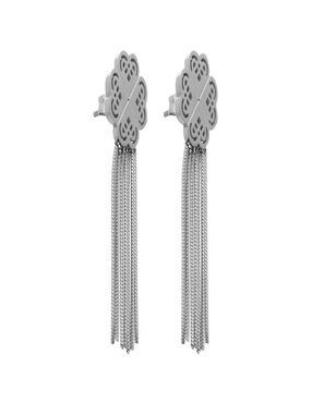 Aretes de trébol Nuvi Trebol Largo con acabado brillante