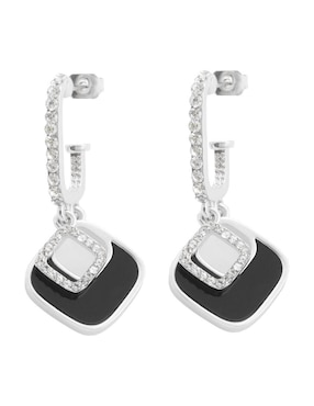 Aretes Unlimited By Ob con acabado baño rodio cristal