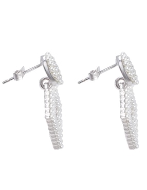 Aretes Unlimited By Ob con acabado baño rodio imitación perla