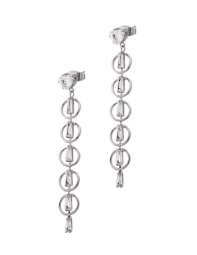 Aretes Unlimited By Ob con acabado baño rodio zirconia