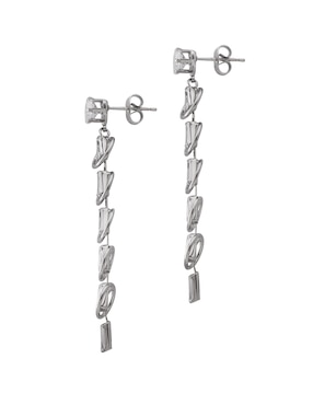 Aretes Unlimited By Ob con acabado baño rodio zirconia
