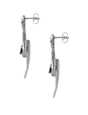 Aretes de serpiente Unlimited By Ob con acabado baño rodio zirconia