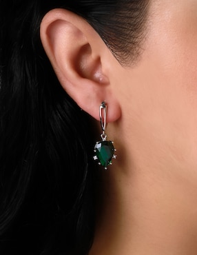 Aretes de gota Unlimited By Ob con acabado baño rodio zirconia