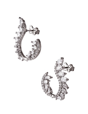 Aretes Unlimited By Ob con acabado baño rodio zirconia