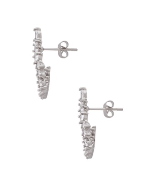 Aretes Unlimited By Ob con acabado baño rodio zirconia