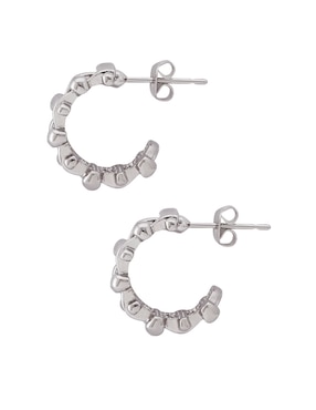 Aretes redondos Unlimited By Ob con acabado baño rodio