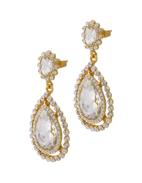 Aretes de gota Unlimited By Ob con acabado chapa de oro cristal