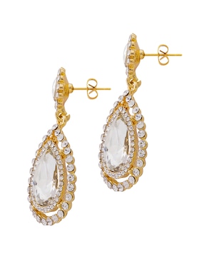 Aretes de gota Unlimited By Ob con acabado chapa de oro cristal