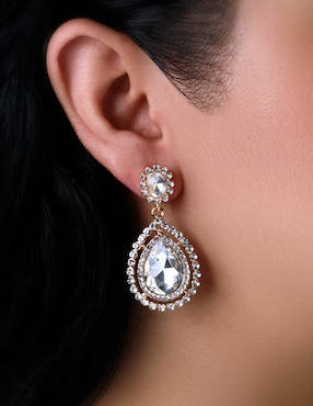 Aretes de gota Unlimited By Ob con acabado chapa de oro cristal