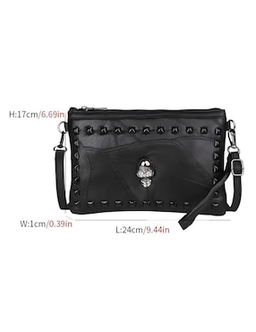 Bolsa crossbody Likëpink Calavera Chic de piel para mujer