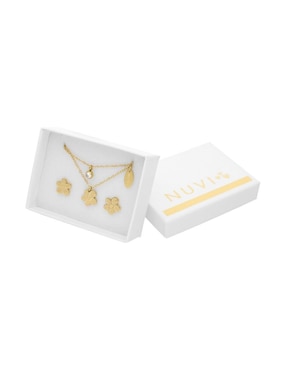 Aretes y collar de flor Nuvi