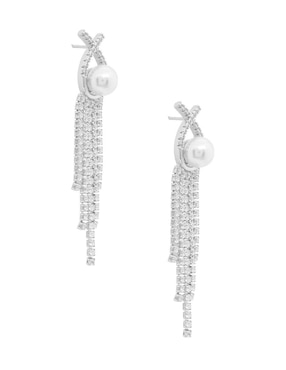 Aretes Unlimited By Ob con acabado plateado perla