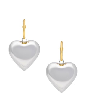 Aretes Cortos De Corazón Nuvi Acabado Brillante