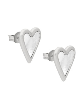 Broqueles de corazón Nuvi con acabado brillante