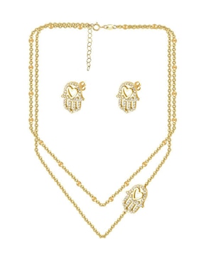 Aretes y collar de mano Unlimited by Ob zirconia