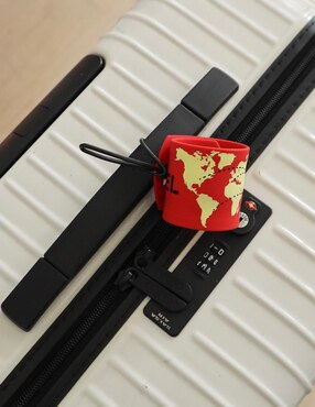 Identificador de maleta Kikkerland Viaje forma rectangular de silicón