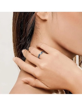 Anillo ondulado Chulada Beauty P 925 de plata brillante
