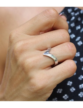 Anillo geométrico Chulada Beauty P 925 de plata brillante