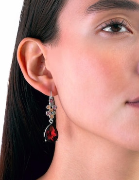 Aretes de gota Unlimited By Ob con acabado baño rodio zirconia