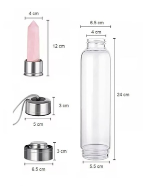 Botella de agua Genérica de vidrio con tapa rosca 540 ml
