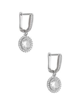 Aretes circulares Unlimited By Ob con acabado baño rodio zirconia
