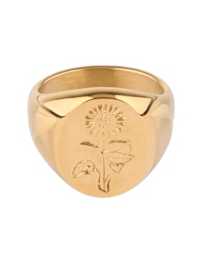 Anillo ovalado Map pulido