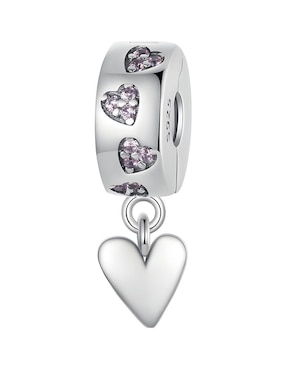 Charm De Corazón Ame Jewelry De Plata P 925 Zirconia