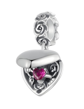 Charm De Corazón Ame Jewelry De Plata P 925 Zirconia