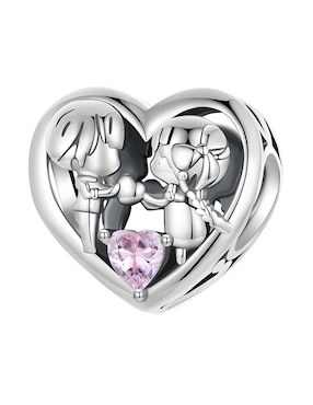 Charm De Corazón Ame Jewelry Collection De Plata P 925 Zirconia