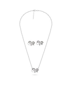 Aretes y collar de moño Unlimited By OB sin gema