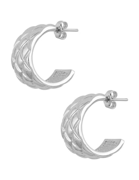 Aretes circulares Unlimited By Ob con acabado baño rodio