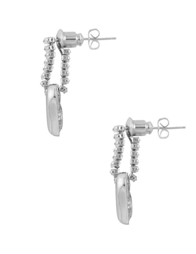Aretes de corazón Unlimited By Ob con acabado baño rodio zirconia