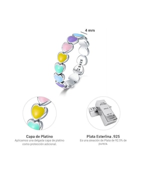 Anillo de corazón Chulada Beauty de plata brillante