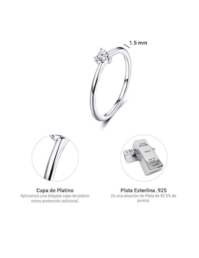 Anillo de corazón Chulada Beauty de plata circonita brillante