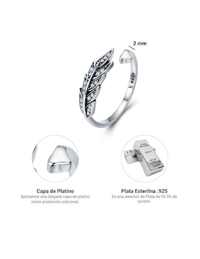 Anillo Chulada Nature P 925 de plata brillante