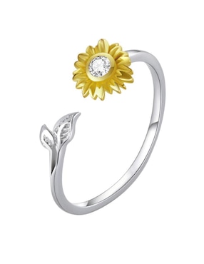 Anillo De Flor Chulada Nature P925 De Plata Circonita