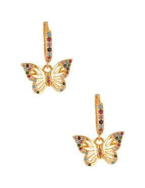 Aretes de mariposa Unlimited By Ob con acabado pavé zirconia